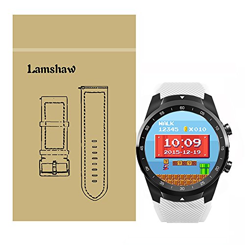 Lamshaw Ticwatch Pro バンド, クラシック シリコーン スポーツバンド 交換バンド ベルト 対応 Ticwatch Pro スマートウォッチ 腕時計