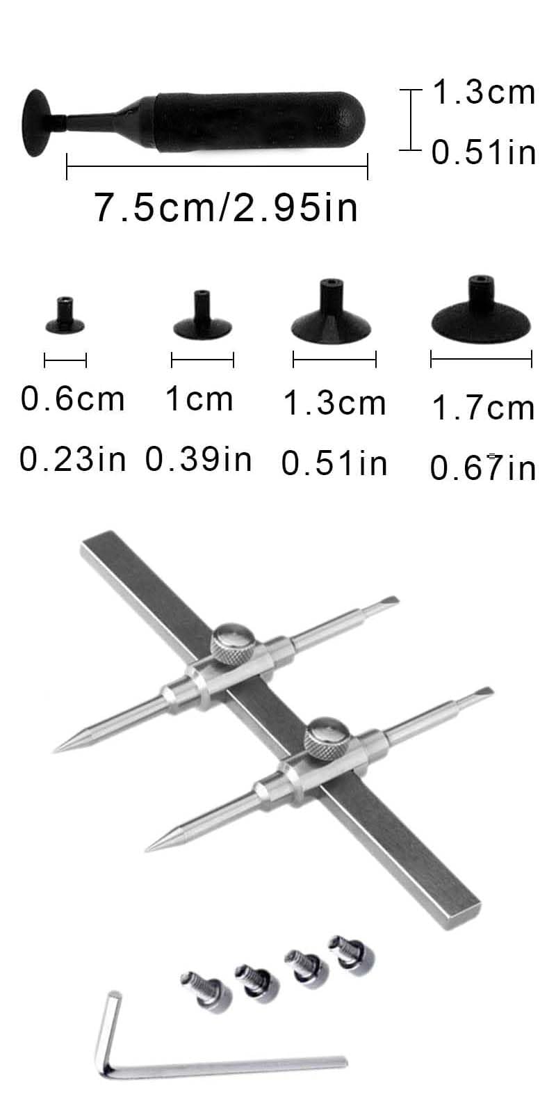 Chiave per obiettivo,Strumento di apertura della fotocamera,Chiave per obiettivo fotocamera,Chiave dell'obiettivo,Con set di ventose per lenti, utilizzato per varie riparazioni di fotocamere, ecc.