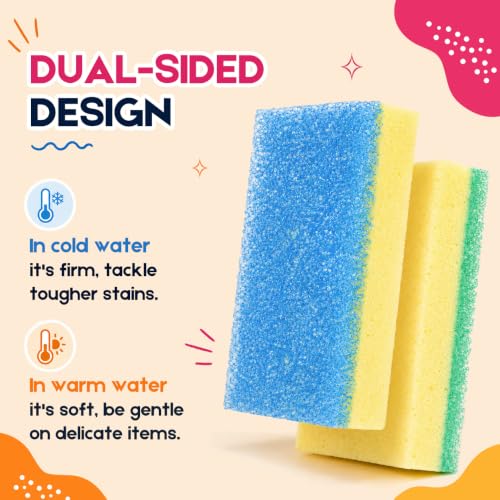 Image of LAUNDRYLUX Scrub Sponge Set, Dual-Sided Temperature-Responsive Scrubber