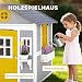 Outsunny Kinderspielhaus aus Holz Outdoor mit Fenster, Tür Gelb