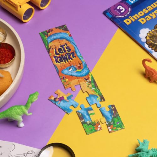 Image of Phool Green Dino Stretchable Band Rakhi for Kids with Dinosaur Puzzle | Fun Dinosaur Rakhi for Boys | Stretchable Kids band| Raksha Bandhan Gift for Brother