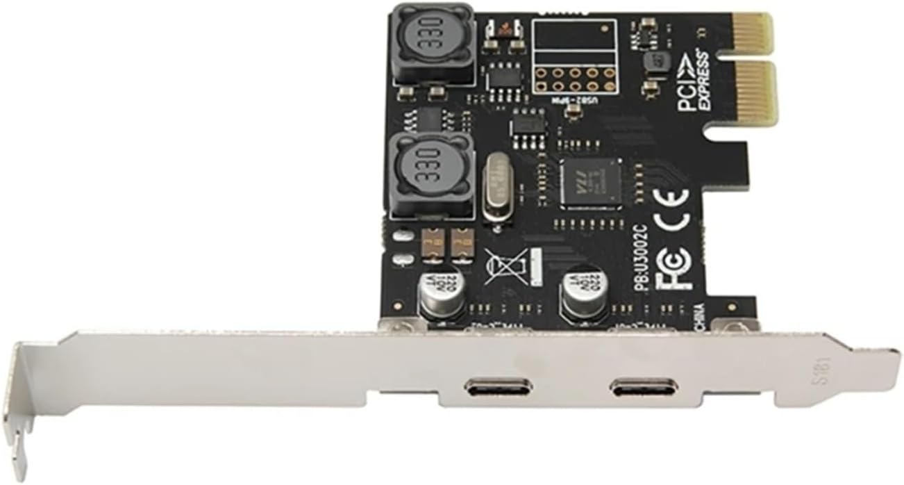 Usb3.1 PCIE Expansion Card PCIEx1 to2 Ports USB3.1 Type-C Adapter Card 10Gbps