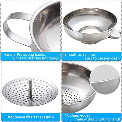 Kalave KALAVE-CANNING FUNNEL013 Canning Funnel, Food Grade Stainless Steel Canning Funnels With Strainer, Wide Mouth Funnels For Kitchen Use, Canning Supplies Kit For Wide And Regular Mason Jars thumb #5
