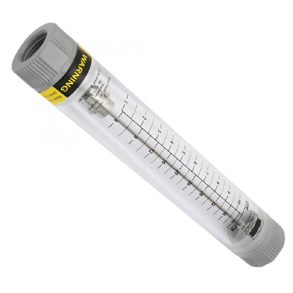 LZM-20G - Misuratore di portata per tubi, in vetro acrilico, flussometro per tubazioni per filettatura interna acqua 3/4", 1-10 GPM e 4-40 LPM
