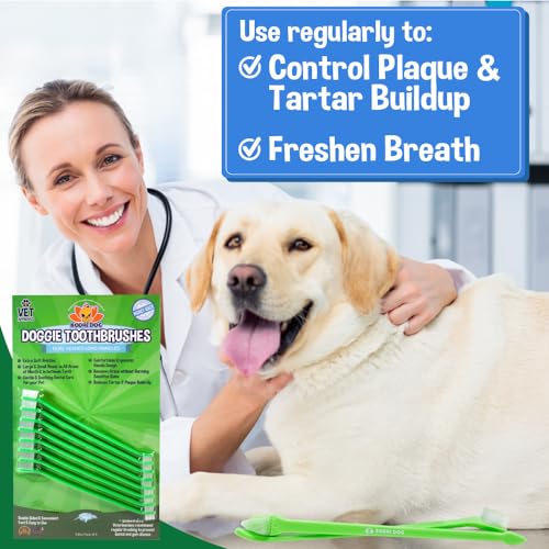 Image of New Dual Ended Long Dog & Cat Toothbrush | Pet Safe Super Soft Bristles for Pet Dental & Oral Care Teeth & Gums (8 Count)
