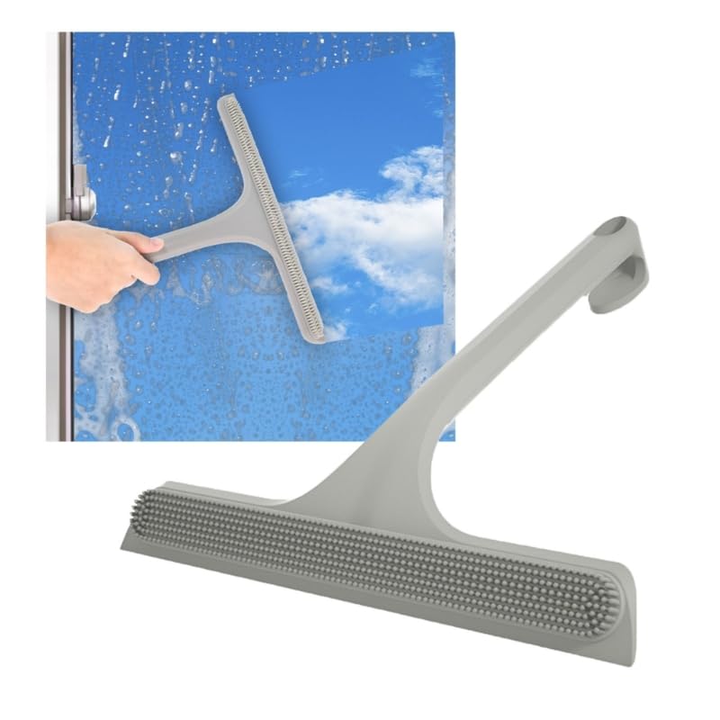 Lama ad acqua for lavavetri in silicone for tutti gli usi | For le superfici delle finestre dell'auto in vetro dello specchio della doccia del bagno(Gray)
