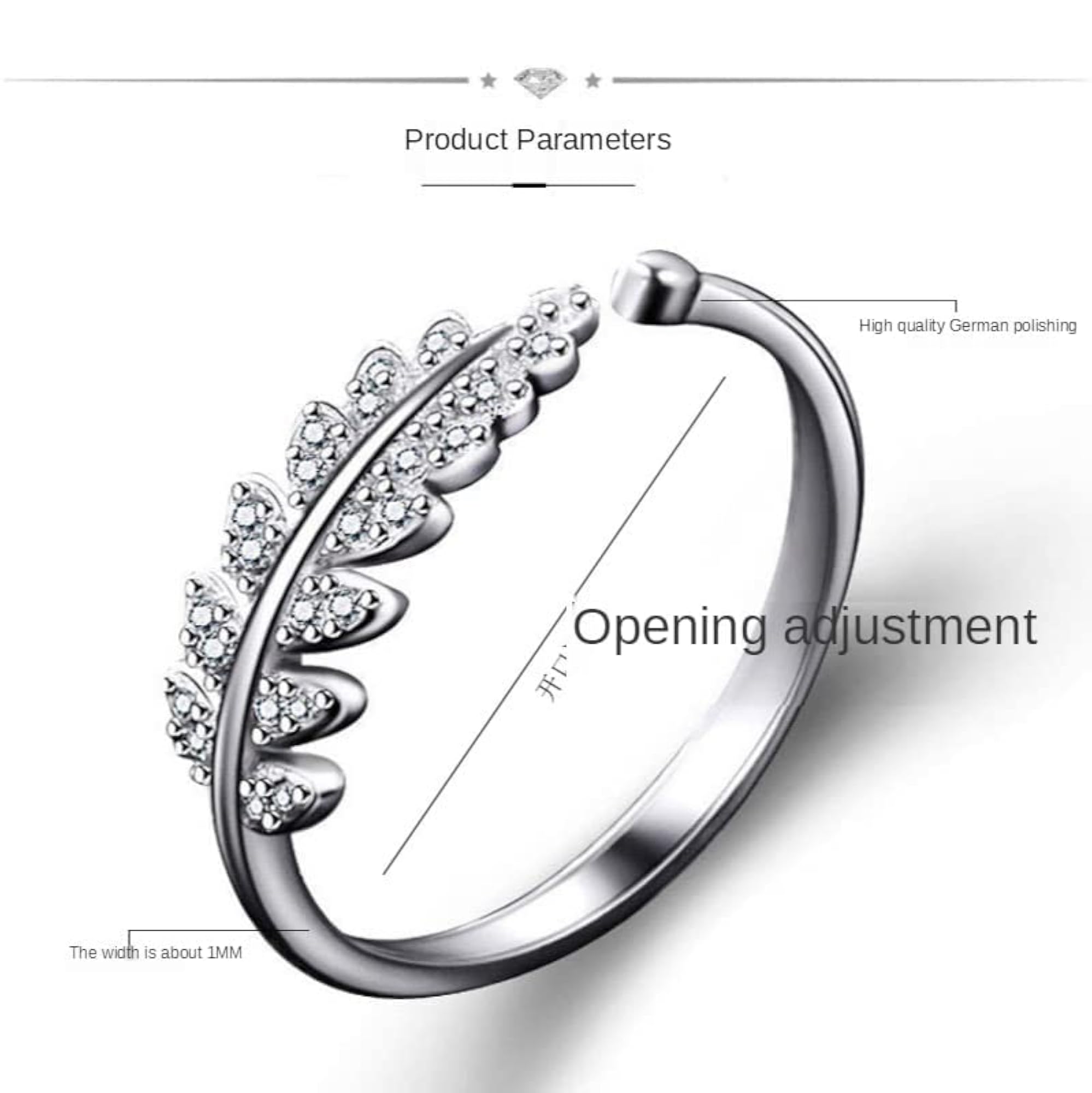 Women's Rose Gold Heart Ring, Adjustable Design
