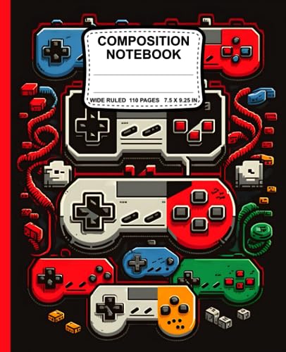 Composition Notebook Retro Video Game Illustration: College Ruled Lined Paper for Kids, Teens, Students & Adults (110 Pages, 7.5 x 9.25) image 2