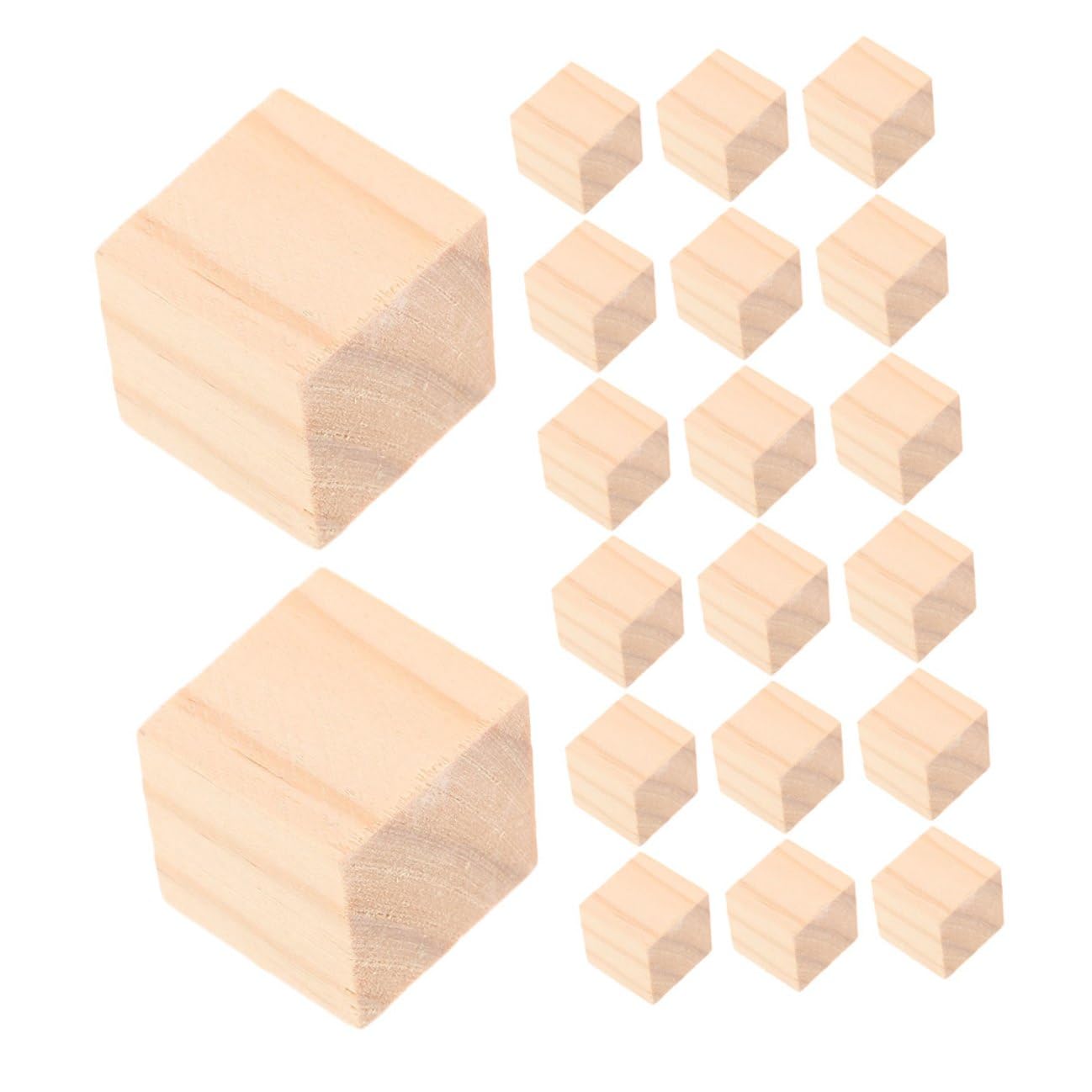 Healvian Bloques Cuadrados de Madera Natural 5 CM 20 Piezas Cubos Apilables para Manualidades DIY Material Educativo para Desarrollo Motor y Creatividad Hogar y Aula