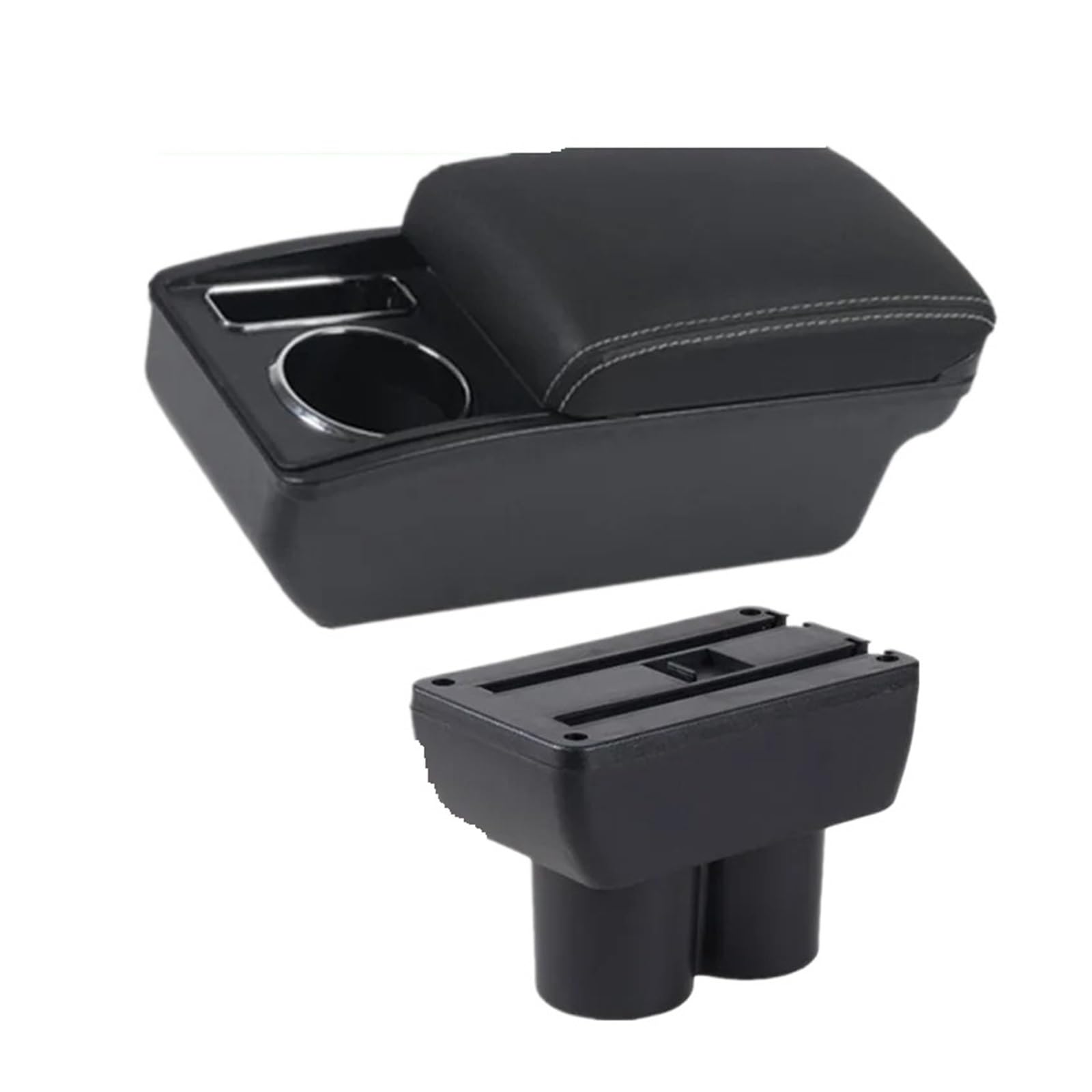 UMDJJU For Suzuki For Jimny JB23 JB43 1998-2018 Car Armrest Double-layer Storage Box Retrofit Accessories Car Centre Console Armrest Box(N1 white line No USB)