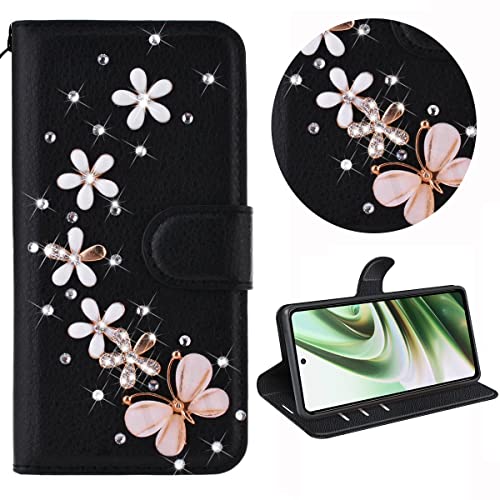 BLOTECH Cover per Tecno Pop 9 4G Wallet Custodia Bling Glitter Brillantini Brillante Custodia Morbido Case Libro Leather, Magnetico Flip Protettiva