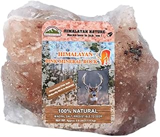 Himalayan Nature Animal Licking Salt Mineral Rock,100% Natural Rock Salt - Deer Attractant Rock - 5 Lbs