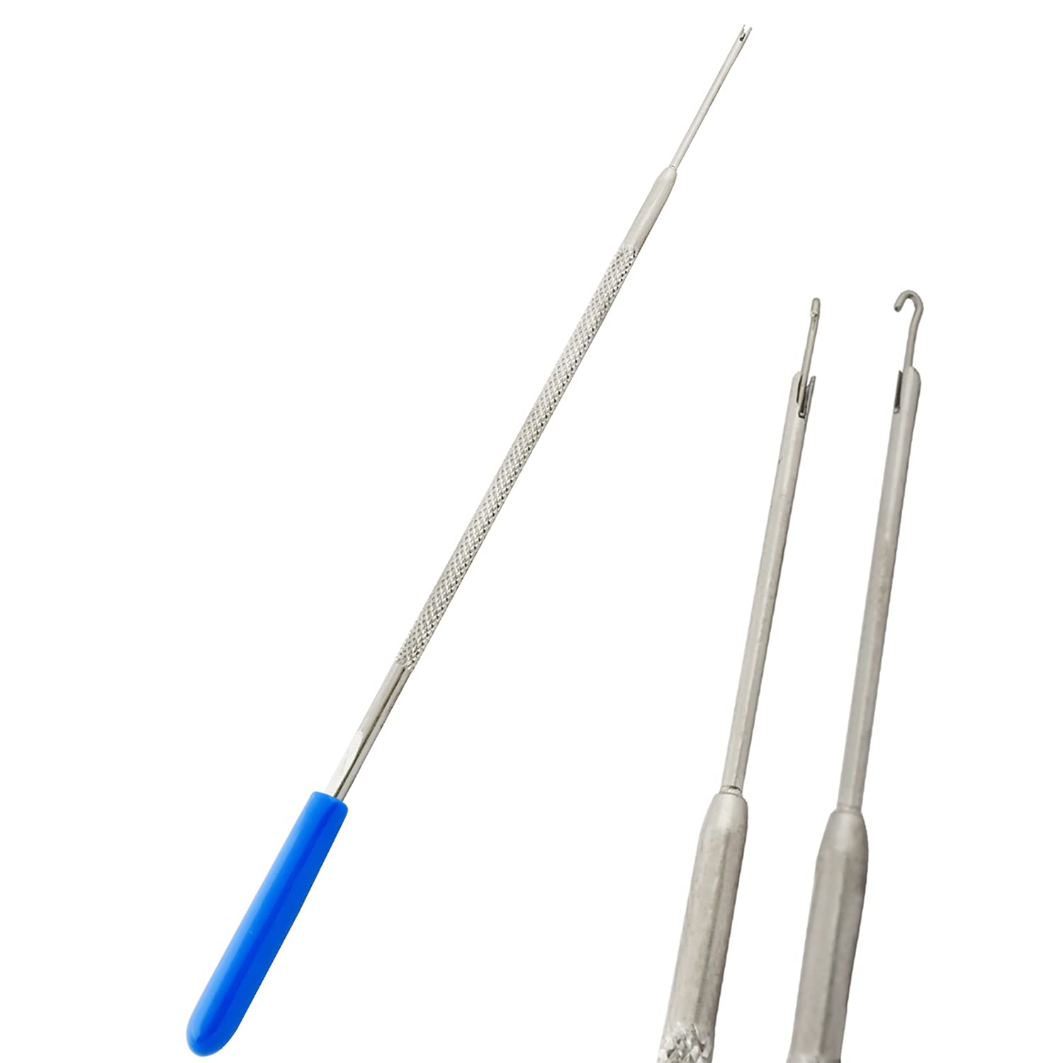 Captive Pull Spring Hook with Knurled Grip, 7 Length