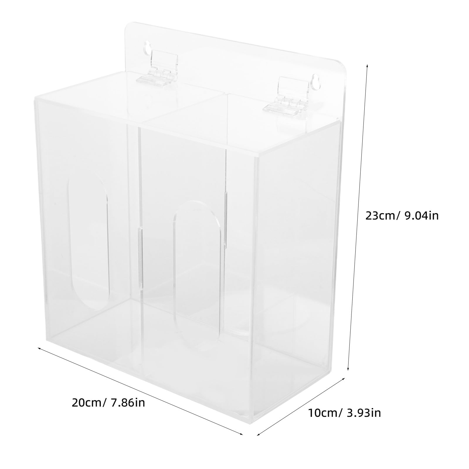 ibasenice Porte-Masques en Acrylique : Station d'hygiène Murale/de comptoir - Boîte de Rangement pour Masques à 2 Compartiments - Distributeur Transparent pour, charlottes et Flacon