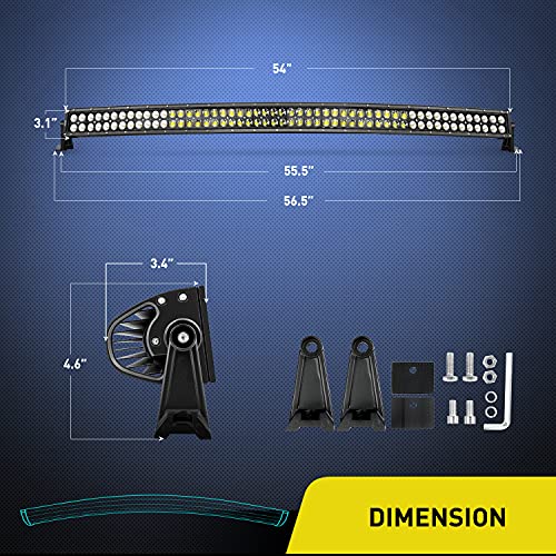 Image of Nilight 54 inch 312W Curved LED Work Light Spot Flood Combo Bar Driving Fog Lamp off road lights