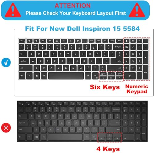 Image of Oaky Keyboard Cover for Dell G15 Series 15.6 inch Gaming Laptops - Compatible with G15 5510, 5511, 5515, 5520, 5525, 5530, 5535 - Soft Silicone Keyboard Skin Protector - TPU Clear