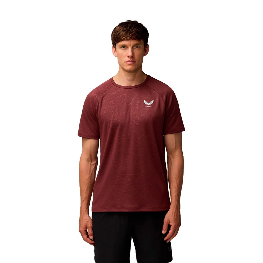 Castore Men's Red Adapt Training T-Shirt Polyester Activewear T-Shirts Medium