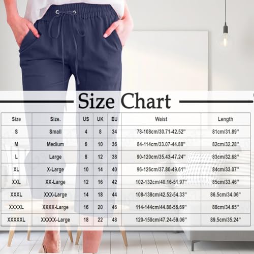 Cotton Linen Capri Pants for Women 2025 Casual Summer Drawstring Elastic Waist Wide Leg Cropped Trousers with Pockets3