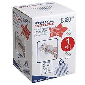 Kimberly-Clark WYPALL X60-doekje, multibox, centrale verwijdering, lichtblauw, verpakking met 150 stuks