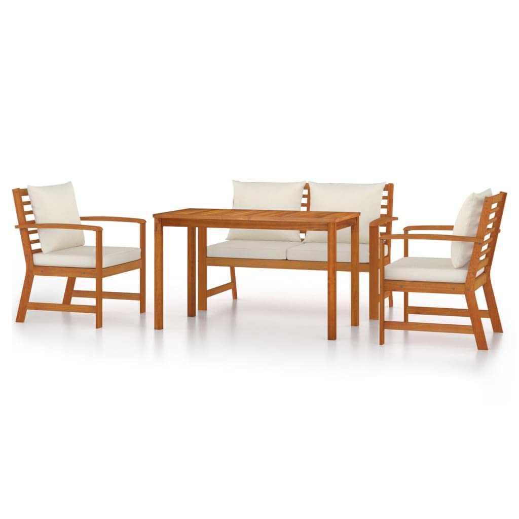Ensemble à Manger de Jardin Solivagant Contre le Mobilier Instable en Bois d'Acacia