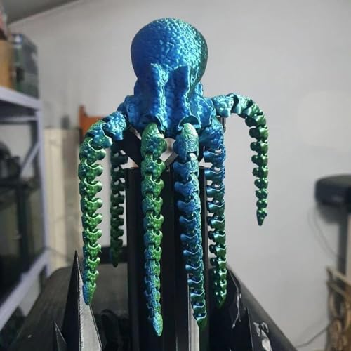 Tintenfisch, bedruckt in 3 D – 3 D bedruckter Oktopus, Sammlerfigur mit Gelenken, Oktopus, Tiermodell für Stressabbau, sensorisches Vergnügen und Fidget