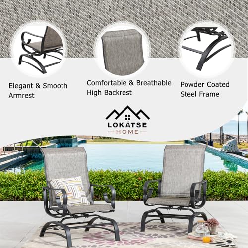 Image of LOKATSE HOME Patio Dining Chair Set of 2 Outdoor High Backrest Metal Furniture with Textilene Mesh for Backyard Porch Garden