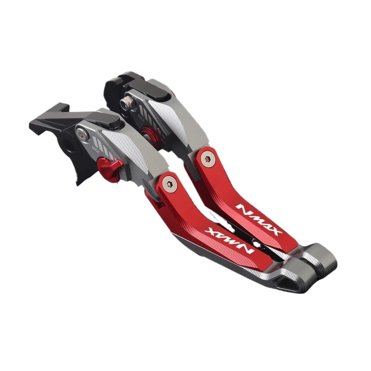 Djshuoy Titanium Red Handlebar Brake Lever For Nmax 160 155 125 2015 Present Motorcycle Accessorie Clutch Lever Brake Lever Set Adjustable Folding Handle Levers(Titanium Red)