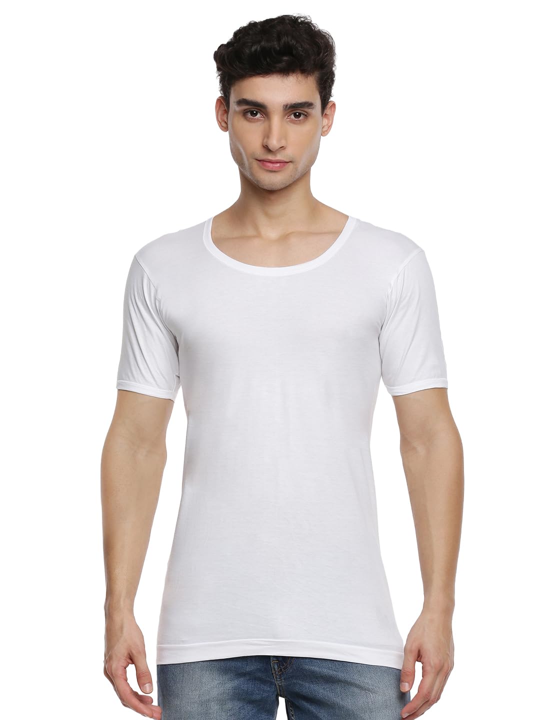 ramraj cotton Men's Half Sleeves Inner Vest Romex-RNS-80 White-picture-13
