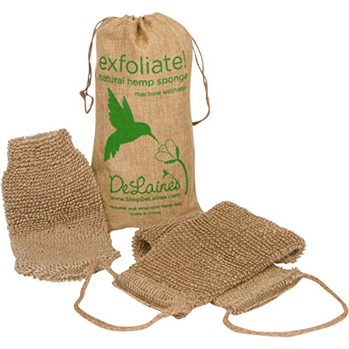DeLaine’s Exfoliating Back and Body Scrubber - Natural Hemp - Luxurious Healthy Skin