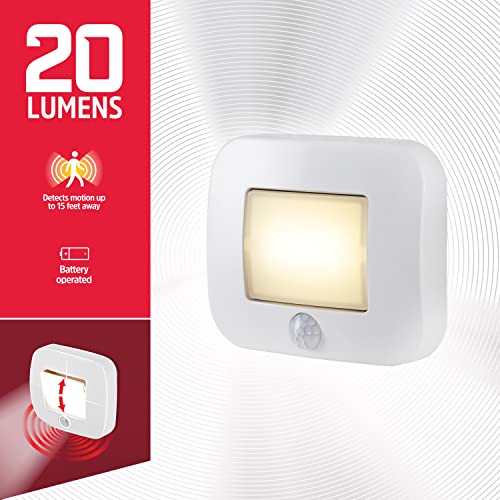 Energizer 38183 Motion-Activated Led Path Light, Wireless, 20 Lumens, Battery Powered, White, Ideal For Hallway, Entryway, Stairs, Pathway, Night Light thumb #1