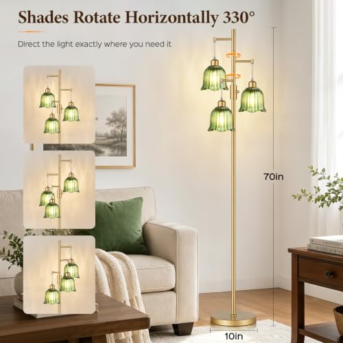 Image of Dimmable Flower Floor Lamp, 3 x 900LM LED Bulbs Included, Modern