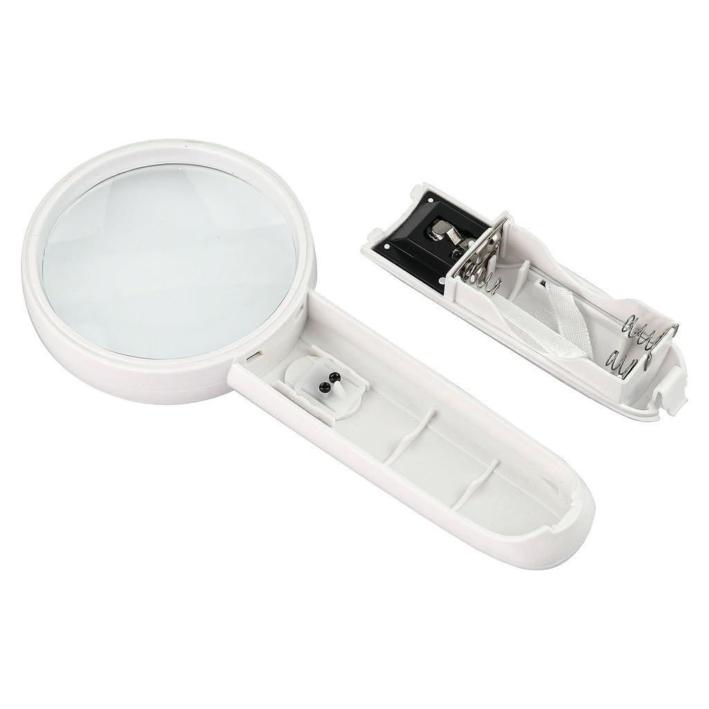 Lente d'Ingrandimento con Luce LED Lente di ingrandimento in Vetro con Montatura in plastica Portatile Lente di ingrandimento da Lettura 160 * 73 * 25mm