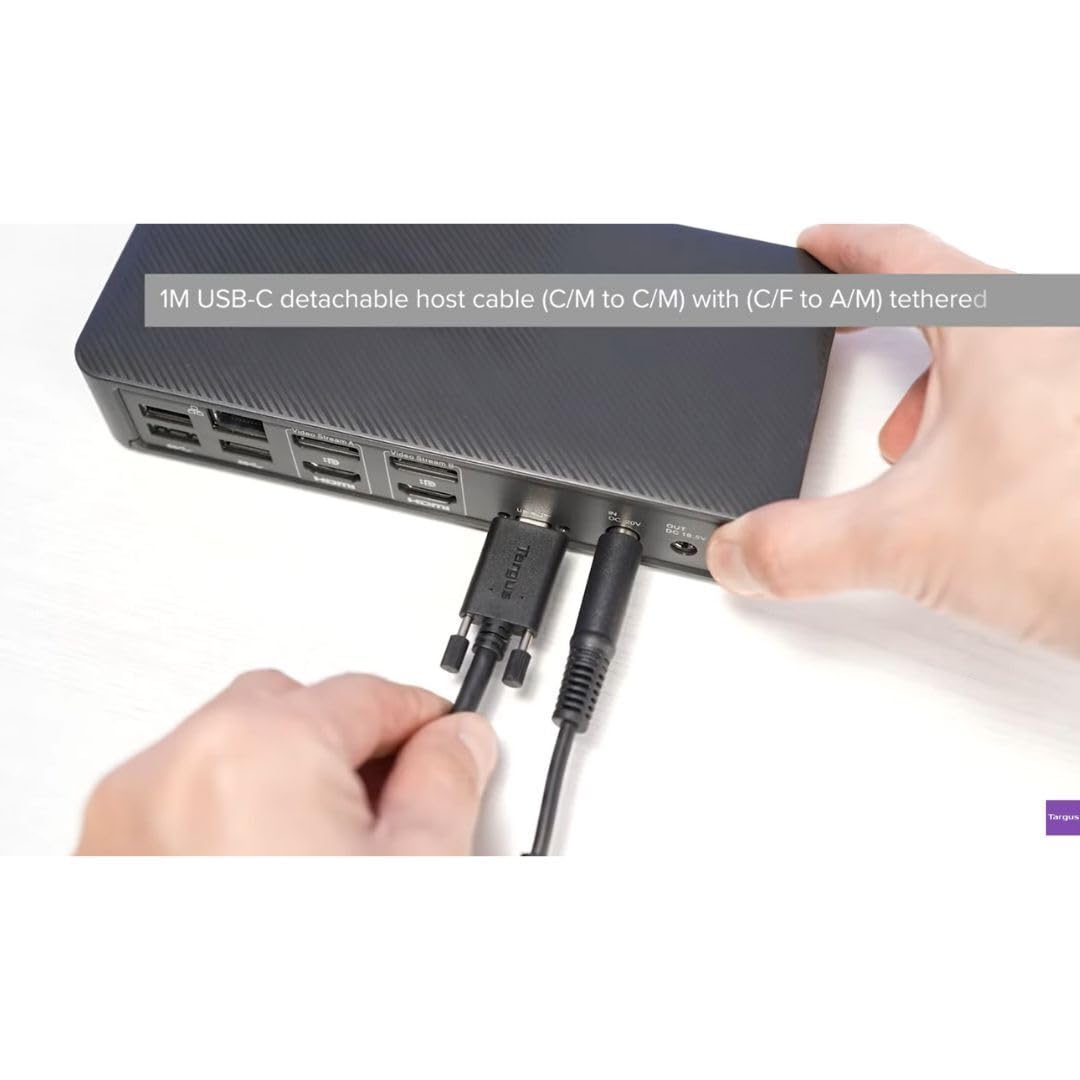 Targus - Stacja dokująca HDMI z podwójnym monitorem USB-C 4K z zasilaniem 100 W (DOCK182GLZ-40) DOCK182-A1
