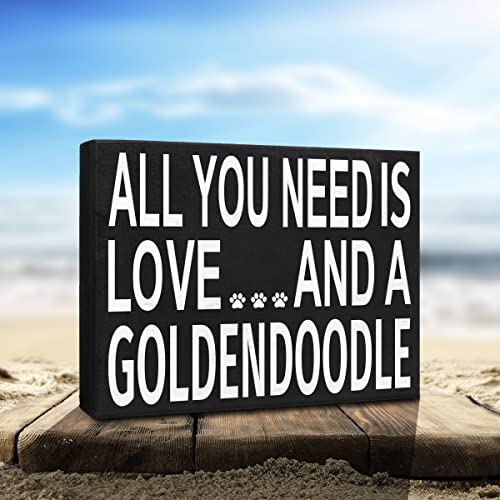 Jennygems Goldendoodle Gifts, All You Need Is Love And A Goldendoodle Wooden Sign, Decor And Wall Hanging, Made In Usa #TOP3