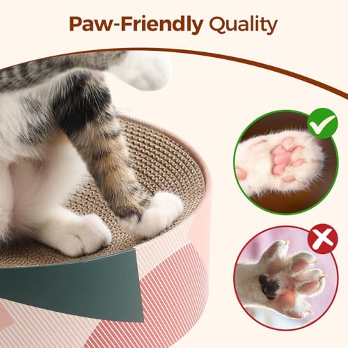 ComSaf Cat Scratcher Bed 17 x 13 in, Oval Cardboard Scratch Pad for Cats | Cat Scratching Board, Corrugated Cardboard, Shallow Bowl Shape, Furniture Protection, Indoor Cat Lounger, Claw Care - Image 5