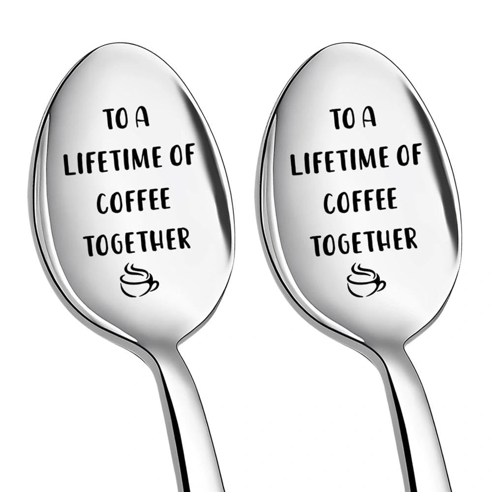 Couple Coffee Spoons for Husband Wife Christmas Birthday Gifts for Couples