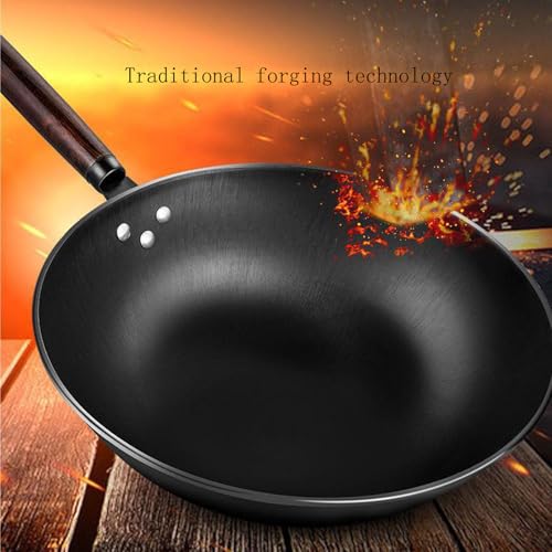Wok de hierro 34cm fondo plano sin recubrimiento miniatura 5