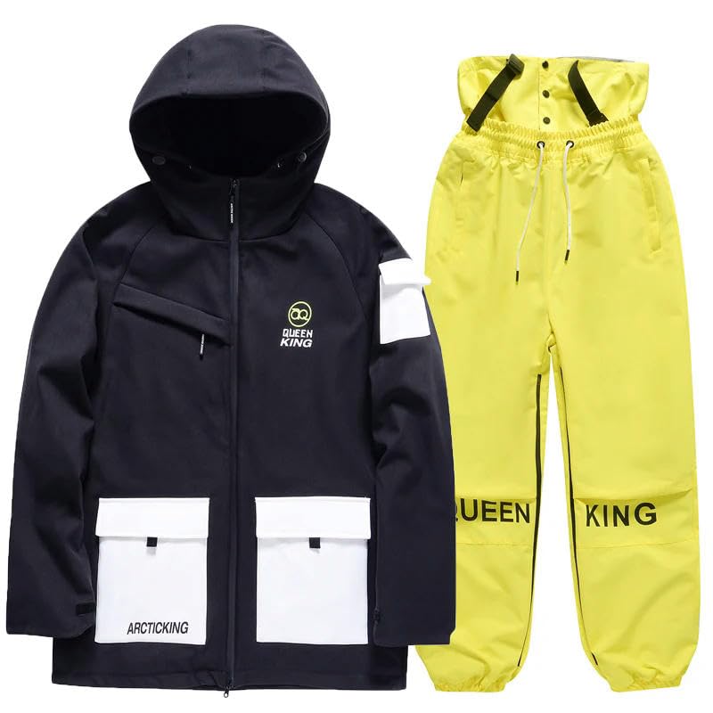BoShiNuo Men and Women Snow Ski Suit Sets Snowboard Suit Winter Skiing Jackets and Pants Clothing for Snowboarding Ski Suit Pic Jacket 708Pant_k XXS
