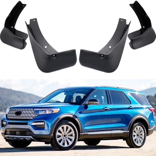 Image of Mudguards Mud Flaps Splash Guards Fenders Compatible with Ford Explorer 2020 2021 2022 2023 2024 2025 2026, 4pcs Mud Guards Kit, Black