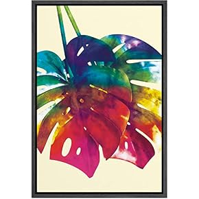 SIGNWIN Framed Canvas Wall Art Multicolor Rainbow Tropical...