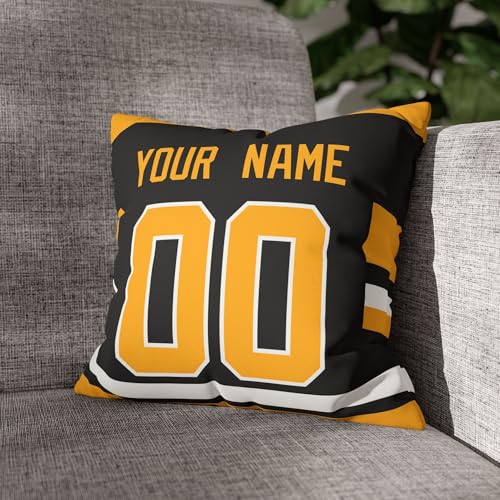Image of ANTKING Pittsburgh Throw Pillow Personalized Custom Any Name and Number for Men Women Boy Gifts