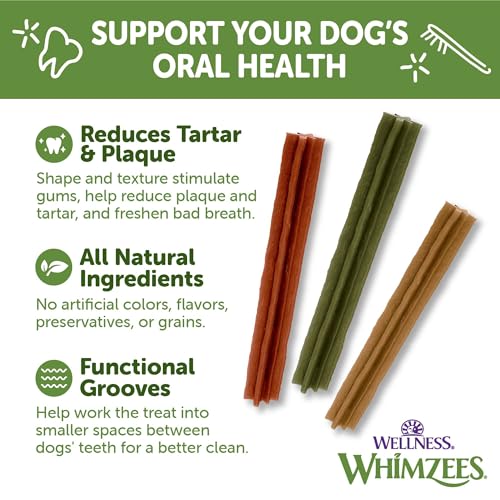 WHIMZEES by Wellness Dental Chews for Dogs, Natural, Long Lasting Treats for Cleaner Teeth & Fresher Breath, Grain Free & Hypoallergenic, 28 Chews - Thumbnail 5