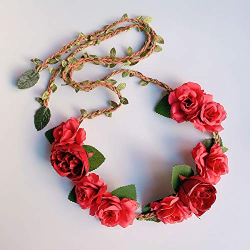 Flower Floral Rattan Belt Flower Sash Crown Wreath Headband Floral Garland JW664