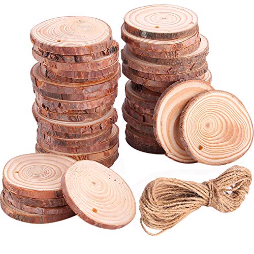 Adornos de Navidad para decoración de Navidad, árbol de Navidad, correas de madera para manualidades de bricolaje para niños, sin acabado, en blanco
