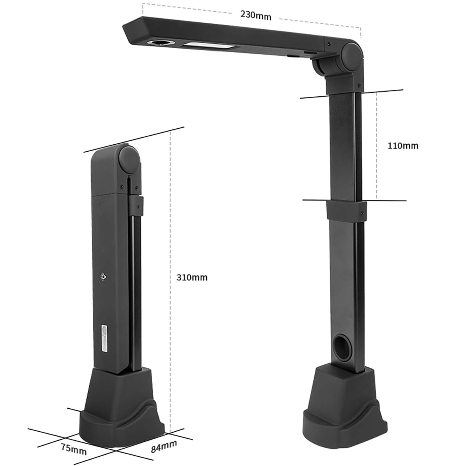 Scanner per documenti con OCR, HD Overhead Book Scanner con display in tempo reale, scanner portatile per ufficio, scuola e affari
