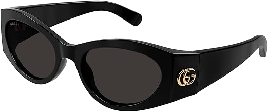 Amazon.com: Gucci Women's Cat Eye Sunglasses, Black-Black