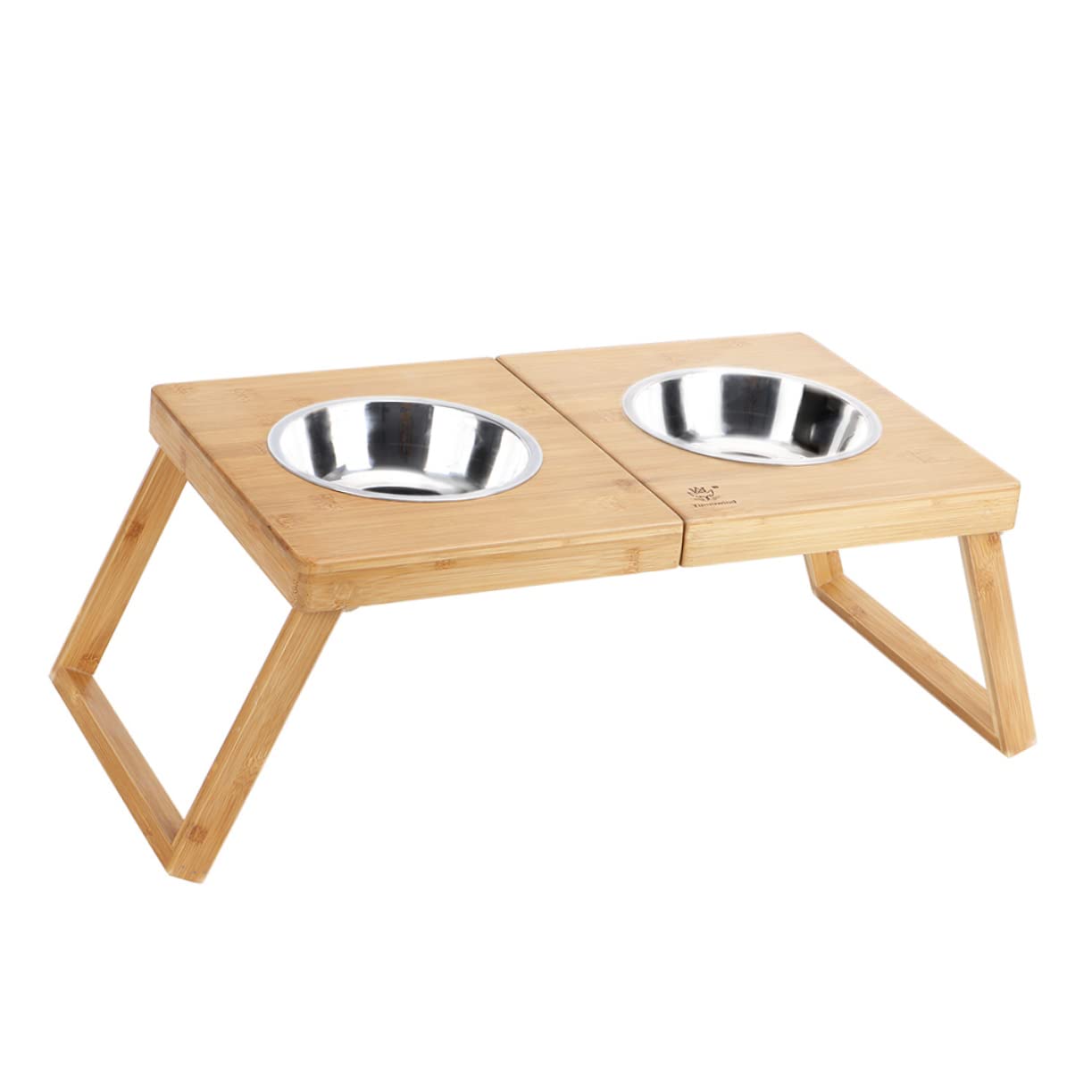 Rejilla para Dos Cuencos para Mascotas Plegable de Acero Inoxidable | Perros y Gatos, Diseño de Doble Tazón, Estructura Abatible, Alimentación Cómoda