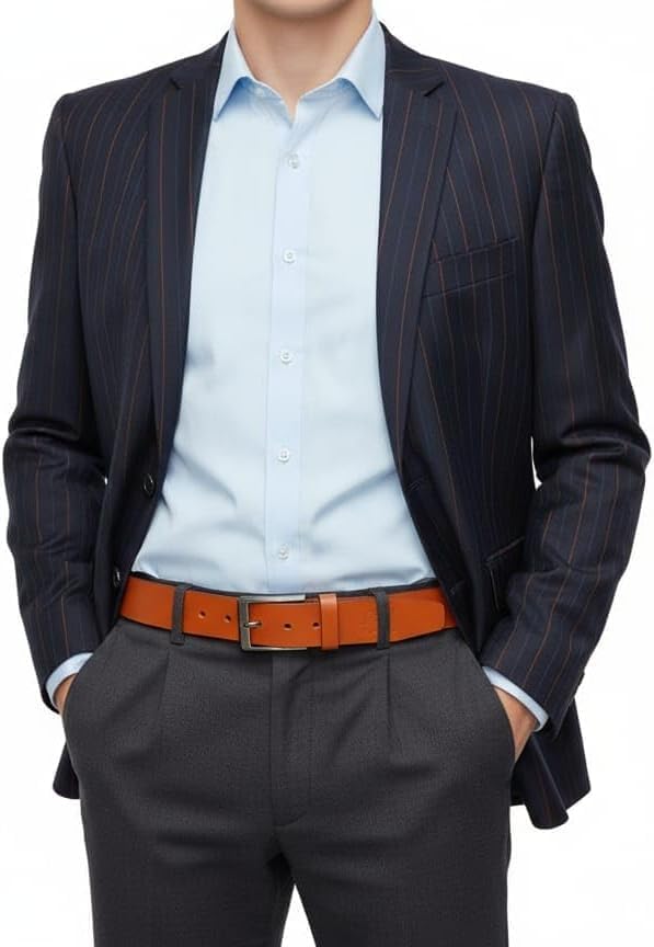 Tan Belt for Men – Handcrafted, Steel Buckle for adult men - Image 5