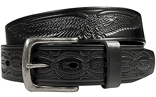 Western Hand-Braided Belt Genuine Full Grain Leather Casual Jean Belt 1-1/2