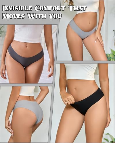 Image of OJCNBV Seamless Underwear for Women No Show Panties Invisibles Briefs Soft Stretch Bikini Underwears 6 Pack